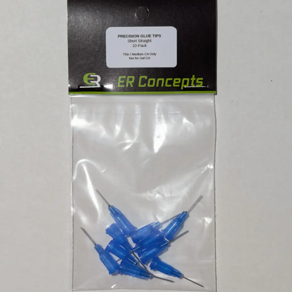 Precision Glue Tips — Short Straight (10-Pack)